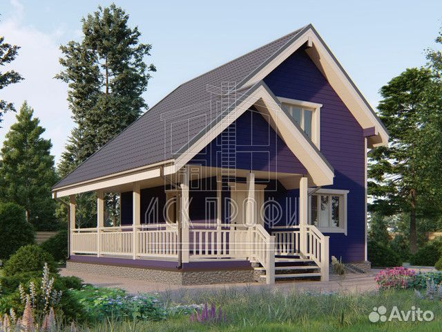 Каркасный дом под ключ 91м2 с террасой