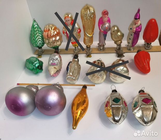 Елочные игрушки ретро 50-60-е СССР винтаж