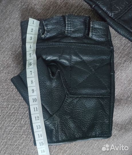 Перчатки кожаные без пальцев мужские