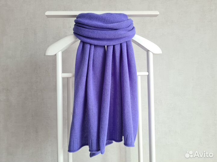 Сиреневый шарф из 100 мериноса, ручная работа