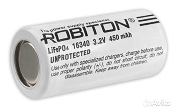 Аккумулятор 3.2V Robiton LiFe16340 450mAh без защ