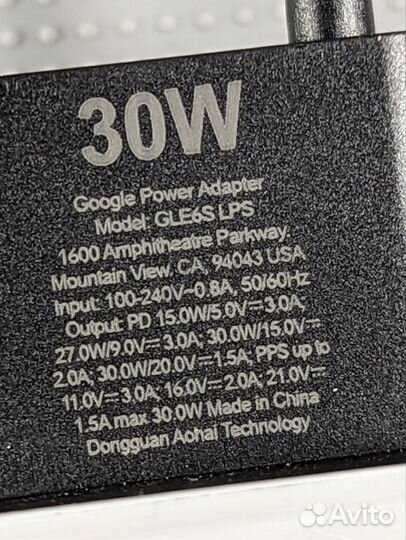 Адаптер питания Google pixel 30w Зарядка