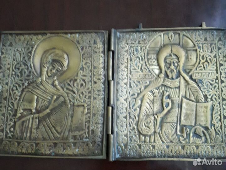 Икона.Складень,бронза
