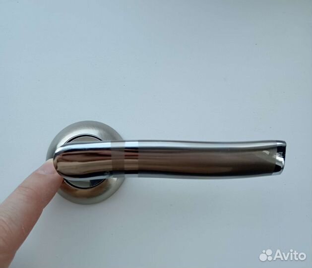 Дверная ручка rucetti RAP 3 SN/CP (2 комплекта)