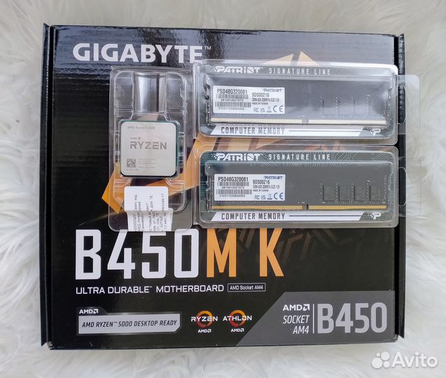 Новый комплект AM4 Ryzen 5 5500+16gb+Gigabyte b450