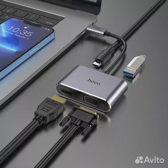 Хаб Type-C переходник адаптер разветвитель