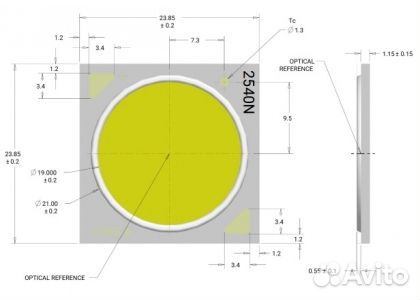 Светодиод Cree CXA-2540 3000K 40-62Вт. 1400-2100mA
