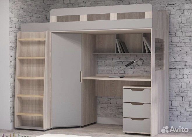 Двухъярусная Кровать чердак с рабочим местом