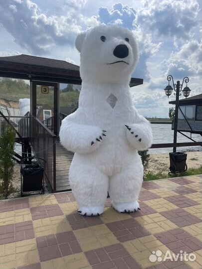 Костюм белого мишки надувной 2.6 м