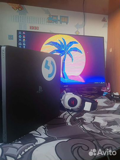 Игровая консоль ps4 slim + 48игр(без дисков)