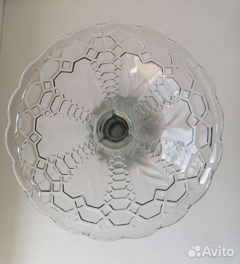 Ваза для фруктов на ножке дымчатое стекло