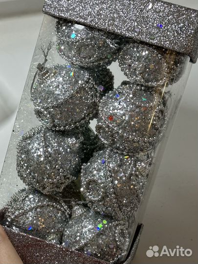 Елочные шары серебрянные