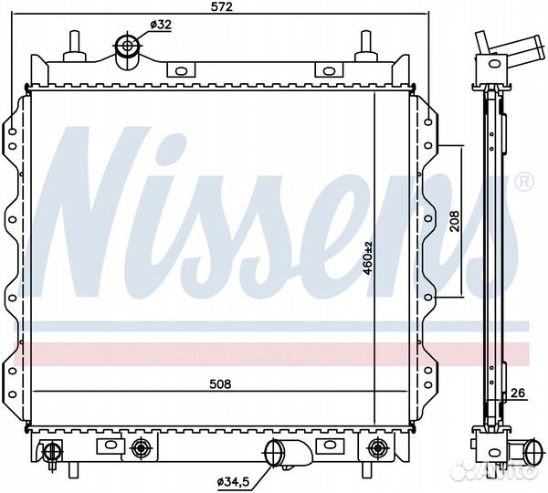 Радиатор охлаждения Chrysler PT Cruiser