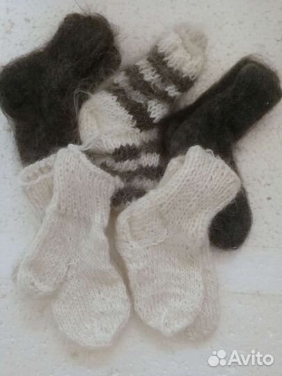 Детские пуховые носки вязаные