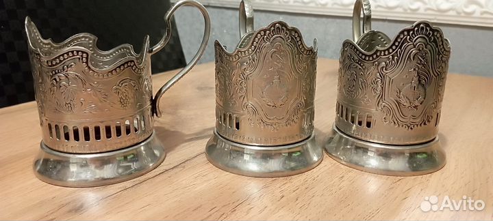 Подстаканник Спутник Космос Мельхиор СССР 1960