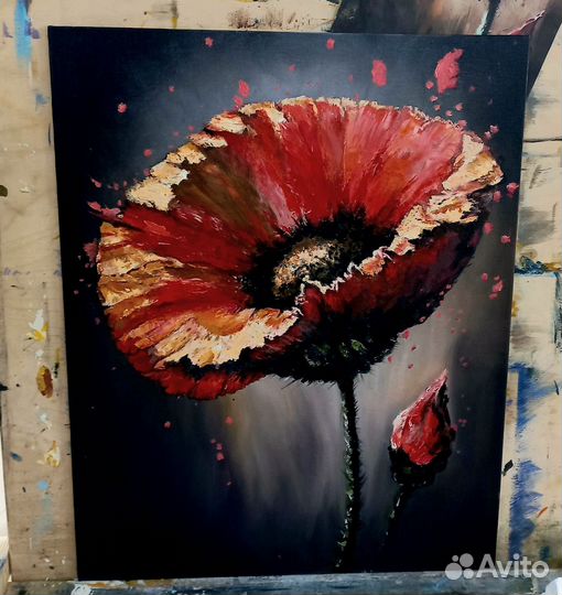 Картина интерьерная маслом на холсте,глянец