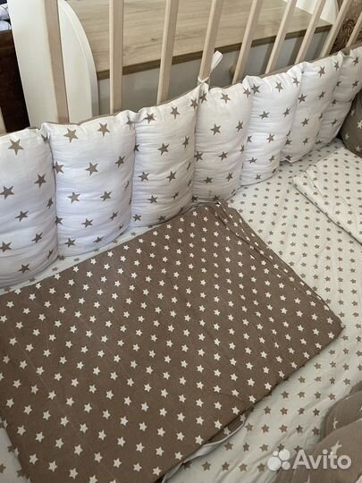 2 комплекта бортиков+постельное белье