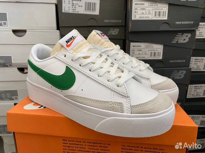 Кеды женские nike blazer low platform green