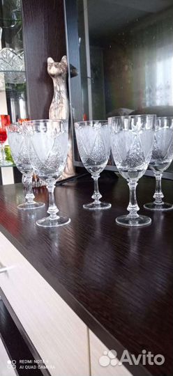 Фужеры красный май хрусталь