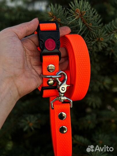 Ошейники и поводки из биотана «Соты» 25мм