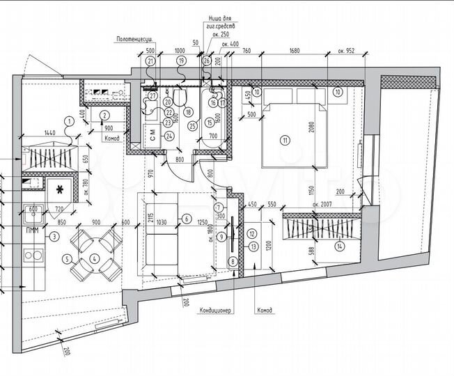 Своб. планировка, 53 м², 4/8 эт.