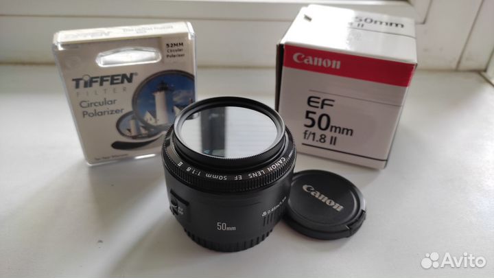 Объектив Canon ef 50mm f/1.8 II + Tiffen polarizer