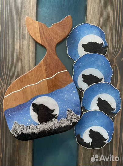 Доска разделочная с эпоксидной смолой