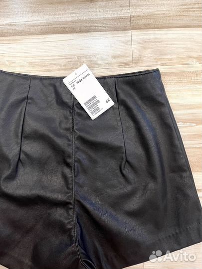 Шорты кожаные H&M 34/XS Новые