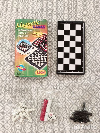 Дорожные шахматы шашки нарды 3 в 1