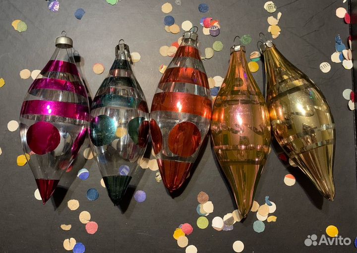 Глинка Сосульки и ГДР часы елочная игрушка СССР