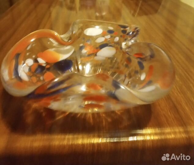 Пепельница, цветное стекло