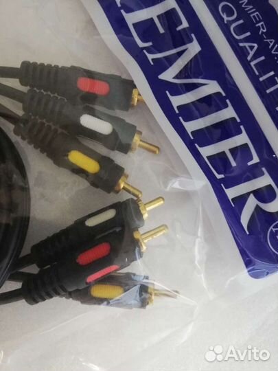 Шнур 3RCA-3RCA gold 1.5 m