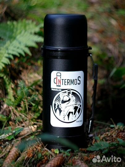 Термос вакуумный IntermoS чёрный, 1200 мл