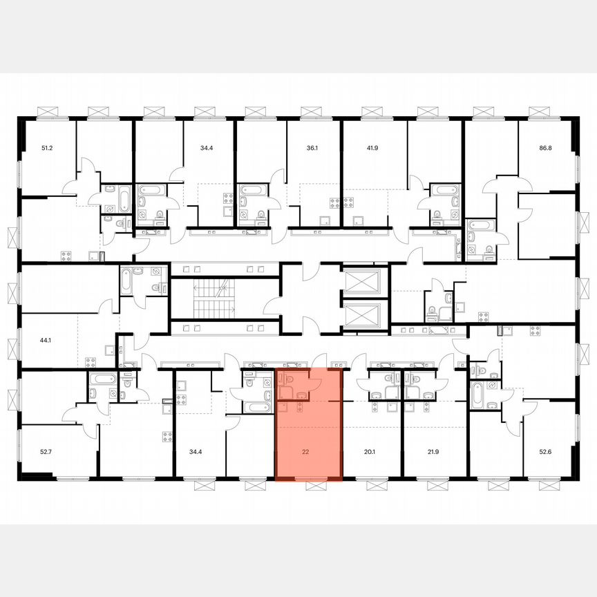 Квартира-студия, 22 м², 2/17 эт.