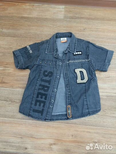 Рубашка джинсовая, 86-92