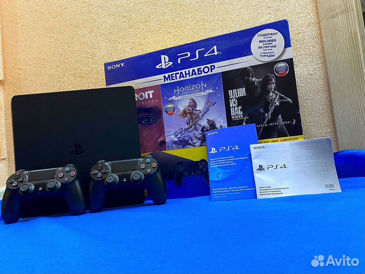 Sony PS4 slim 1TB + два геймпада 610+игр