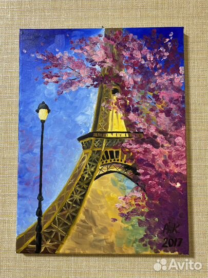 Картина маслом Эйфелева башня 30*40