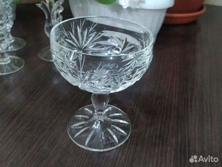 Ваза конфетница СССР. Хрусталь