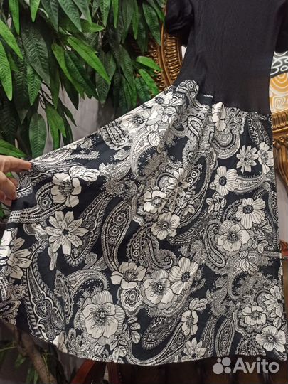 Платье хлопок/коттон 46-50 имитация футболка/юбка