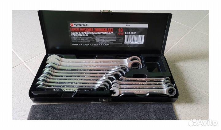 Набор комбинированных трещоточных ключей Forsage