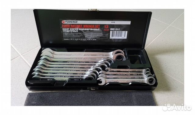Набор комбинированных трещоточных ключей Forsage