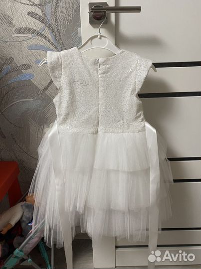 Платье снежинки белое 104