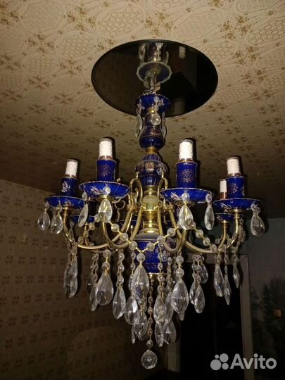 Люстра СССР кобальт