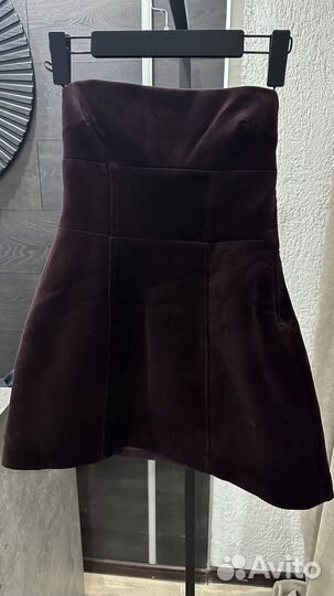 Zara оригинал бархатное платье С бантом S