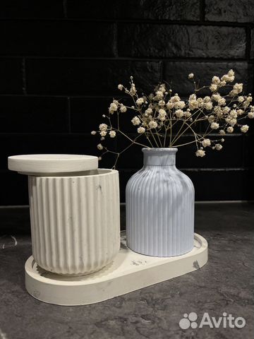 Шкатулка, поднос, ваза, декор из гипса