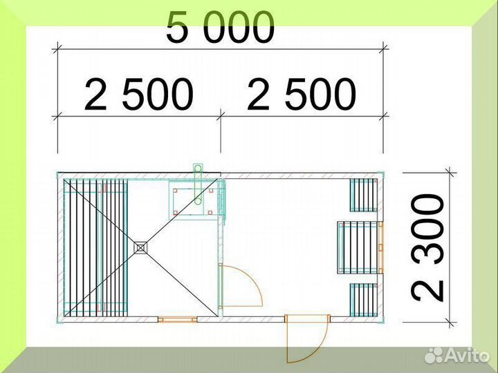 Перевозная баня 7Х2.3 метра #11