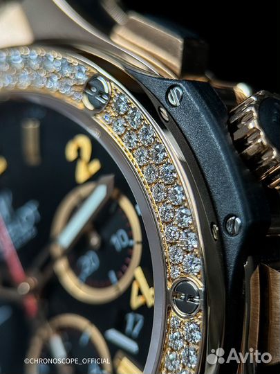 Часы hublot - BIG bang gold diamonds 44