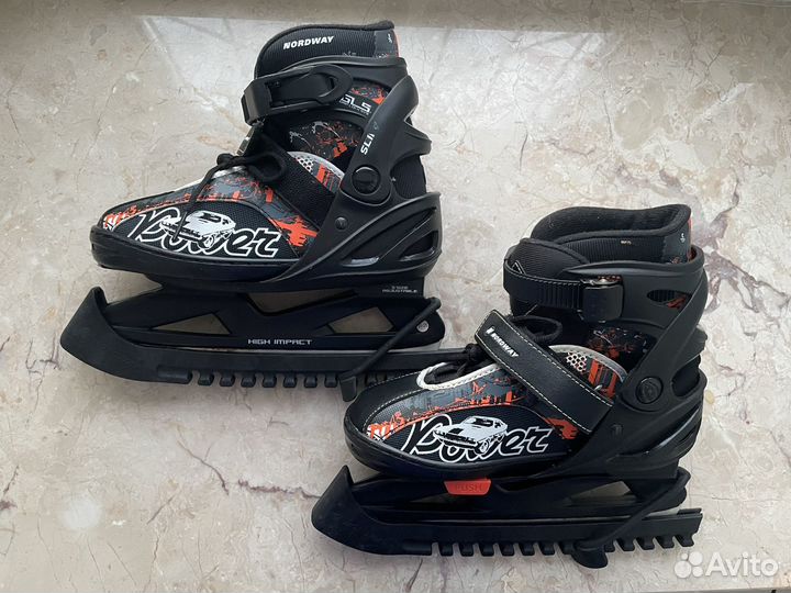 Коньки детские раздвижные размер 31-35 nordway