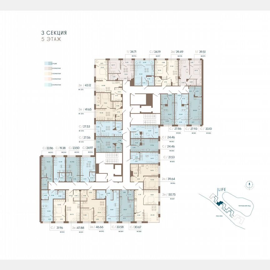 Апартаменты-студия, 36,3 м², 5/8 эт.