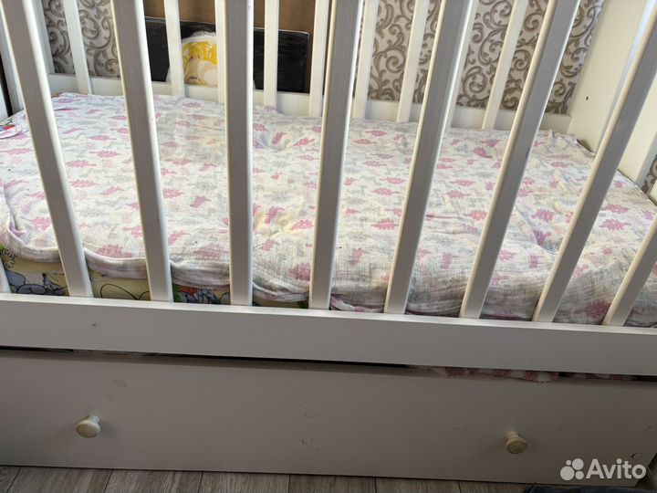 Кроватка детская с матрасом бу